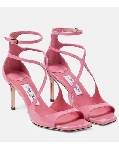 Jimmy Choo Azia 75 Patent Leather Sandals - Pink