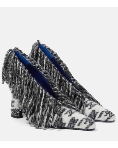 Burberry Sweep 100 Fringed Wool Court Shoes - Blue