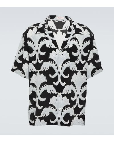 Valentino Bedrucktes Hemd aus Seide - Schwarz