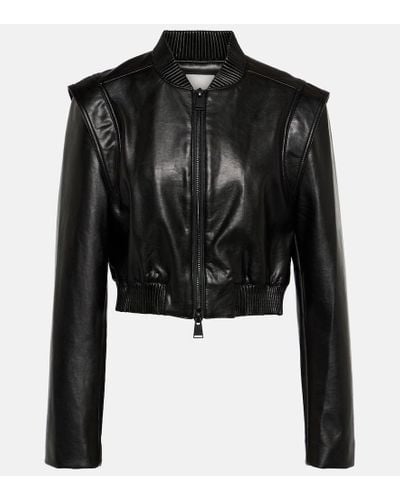 Jonathan Simkhai Faux Leather Bomber Jacket - Black