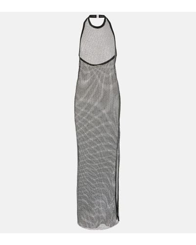 Jonathan Simkhai Inaya Embellished Mesh Midi Dress - Gray
