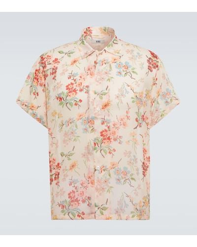 Bode Camisa Flowering Crabapple de seda - Rosa