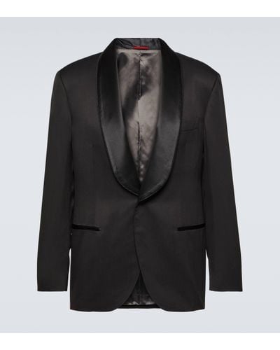 Brunello Cucinelli Single-breasted Silk Tuxedo Jacket - Black