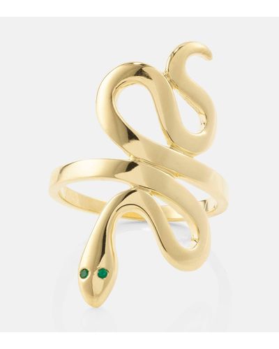 Ileana Makri 18kt Gold Ring With Emeralds - Metallic