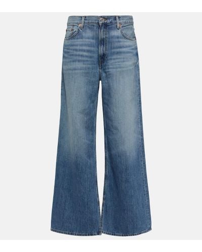 RE/DONE Low-Rise Wide-Leg Jeans Low Rider - Blau