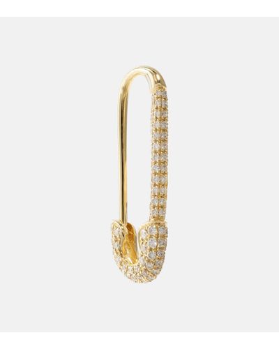 Anita Ko Boucle d'oreille unique Safety Pin en or 18 ct et diamants - Métallisé