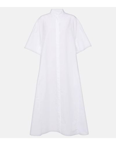 The Row Bredel Oversized Cotton Poplin Shirt Dress - White
