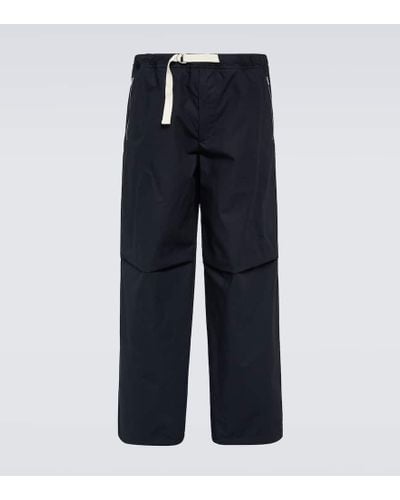 Jil Sander Zip-off Cotton Pants - Blue