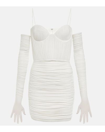 Alex Perry Paige Ruched Minidress - White