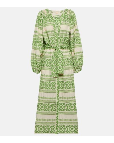 Johanna Ortiz Rimarima Cotton Tunic Dress - Green