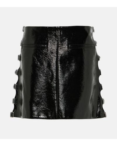Courreges Mini-jupe en cuir synthetique - Noir