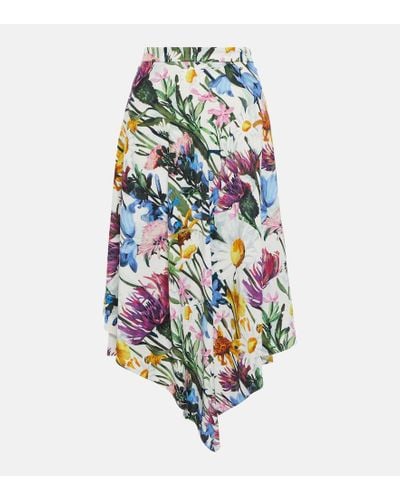 Stella McCartney Floral Midi Skirt - White
