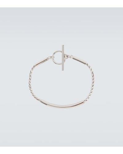 Saint Laurent Bracciale con logo - Bianco