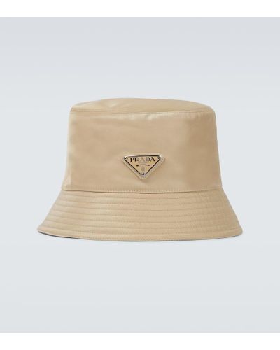 Prada Sombrero de pescador con logo - Neutro