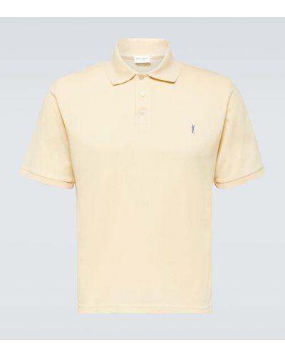 Saint Laurent Polo Cassandre en mezcla de algodon - Neutro