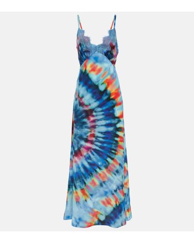 Chloé Tie-dye Silk Maxi Dress - Blue