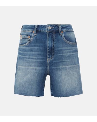 AG Jeans Ex-boyfriend High-rise Denim Shorts - Blue