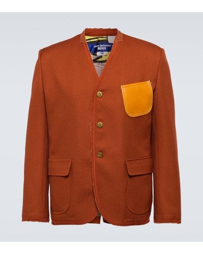 Junya Watanabe Faux Leather-trimmed Jacket - Orange
