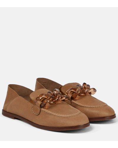 See By Chloé Mahe Leather Embellished Loafers - Brown