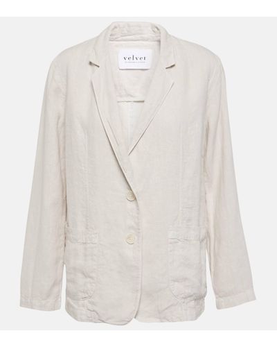 Velvet Blazer Lenny en lin - Blanc