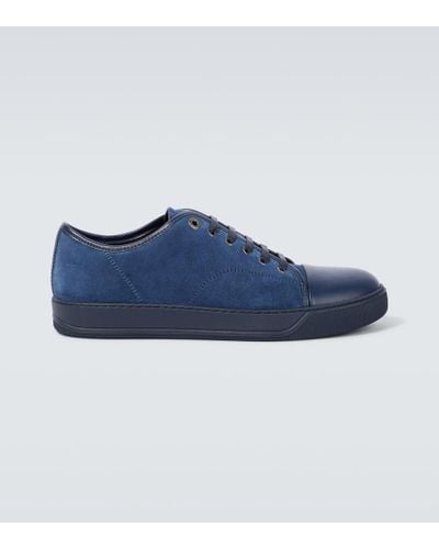 Lanvin Dbb1 Leather And Suede Sneakers - Blue