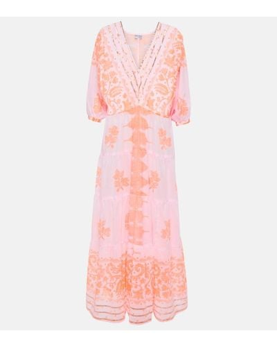 Juliet Dunn Printed Cotton Maxi Dress - Pink