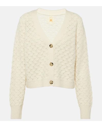 Jardin Des Orangers Wool And Cashmere Cropped Cardigan - Natural