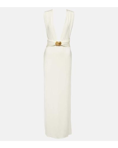 Tom Ford Abito lungo in jersey con cut-out - Bianco
