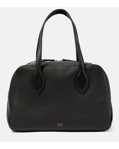Khaite Maeve Medium Leather Tote Bag - Black