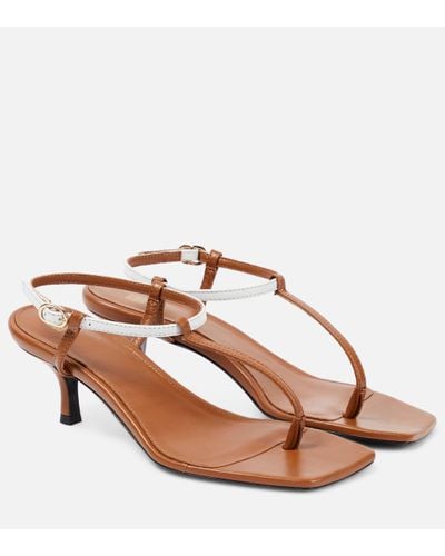 Totême The Bicolor Leather Thong Sandals - Pink