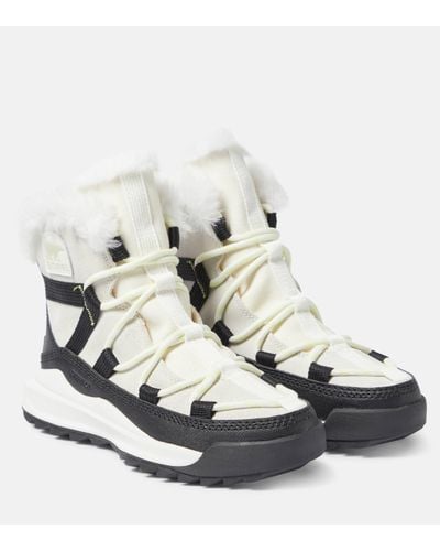 Sorel Onatm Rmx Glacy Suede Snow Boots - White