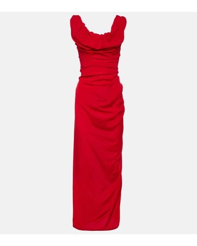 Vivienne Westwood Robe longue Ginnie à design drapé - Rouge
