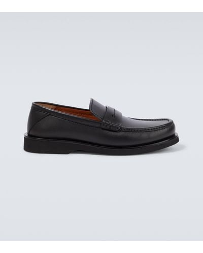 Zegna X-lite Leather Loafers - Black