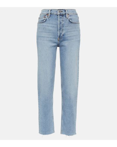 RE/DONE 70s Stove Pipe High-rise Straight Jeans - Blue