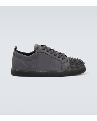 Christian Louboutin Louis Junior Spikes Suede Trainers - Black