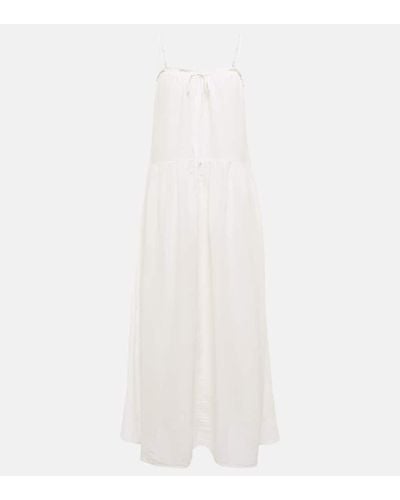 Velvet Farrah Cotton And Silk Maxi Dress - White