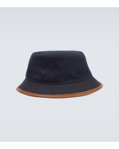 Loro Piana Wool, Cotton And Cashmere Bucket Hat - Blue