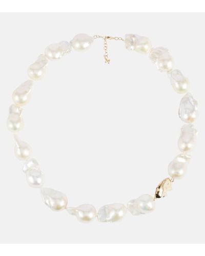 Mateo Collana in oro 14kt con perle barocche e diamanti - Bianco