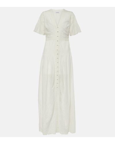 Veronica Beard Arushi Embroidered Cotton Maxi Dress - White