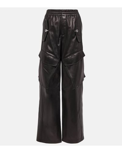 Dion Lee Leather Cargo Trousers - Black