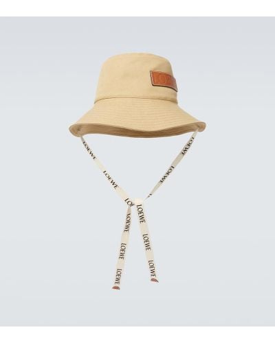 Loewe Sombrero de pescador Paula's Ibiza de lona - Blanco
