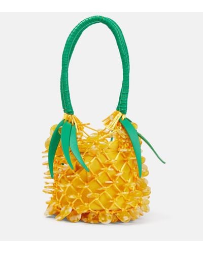 STAUD Pietro Pineapple Shoulder Bag - Yellow