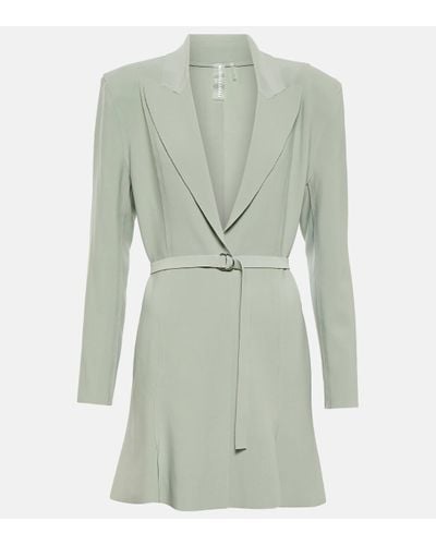 Norma Kamali Belted A-line Blazer Minidress - Green