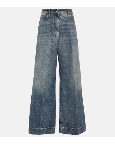 Etro High-Rise Wide-Leg Jeans - Blau