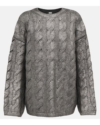 Totême Cable-knit Wool Jumper - Grey