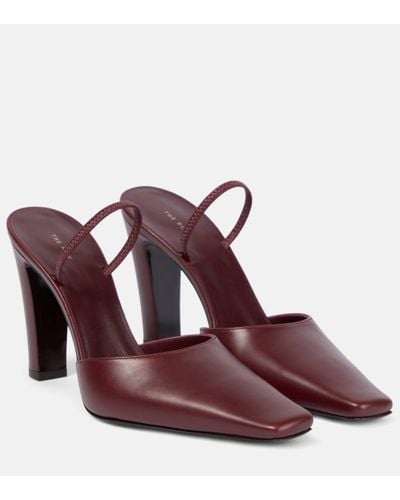 The Row Leather Slingback Court Shoes - Purple