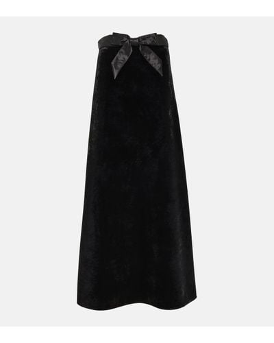 Balenciaga Jupe longue en velours - Noir