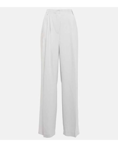 Dries Van Noten Pleated Wide Pants - White