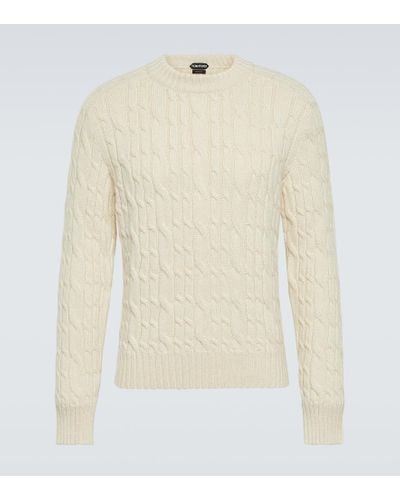 Tom Ford Cable-knit Alpaca Sweater - White