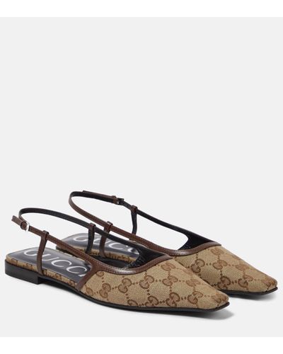 Gucci GG Slingback Ballet Flat - Brown